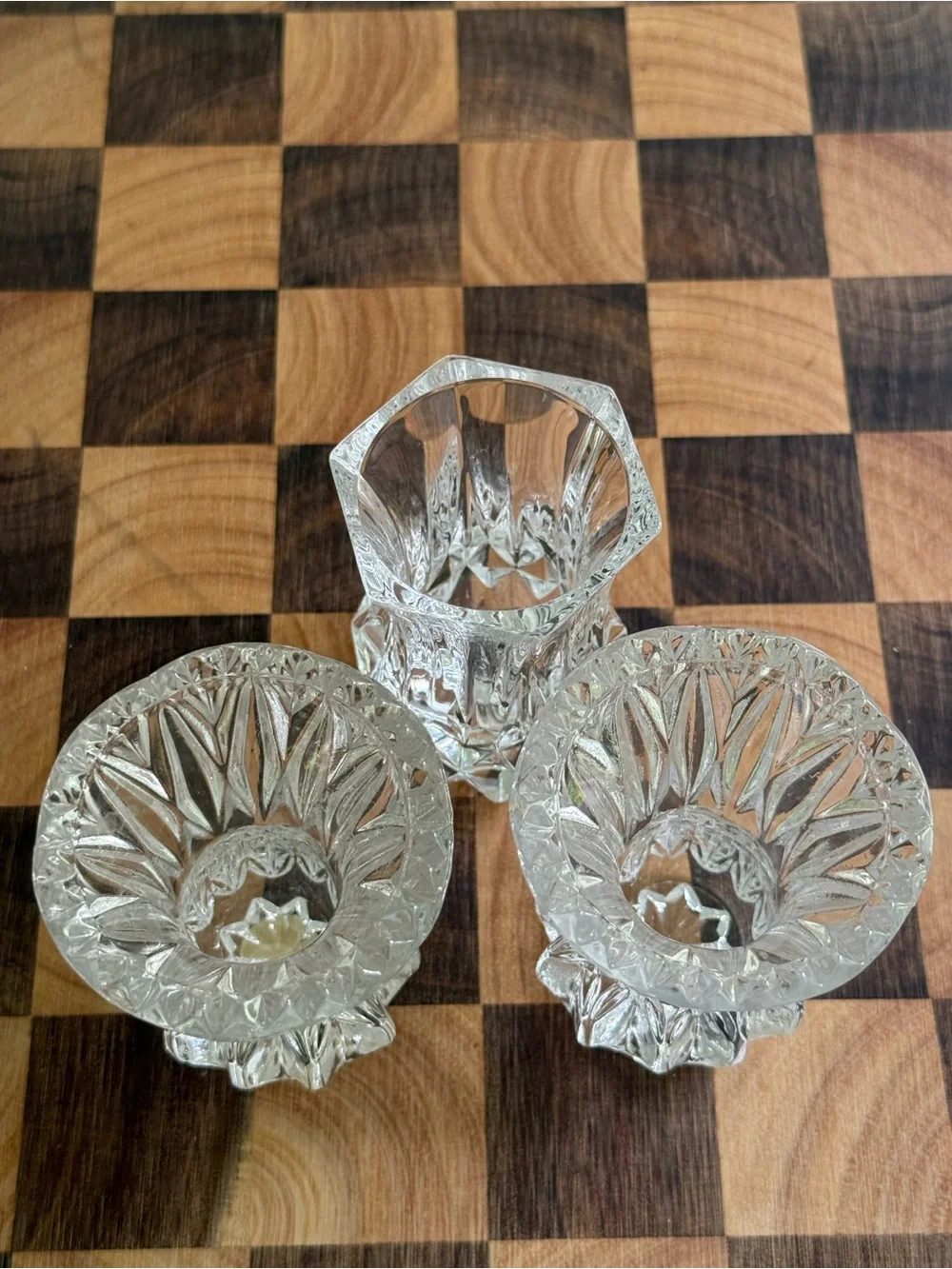 Princess House Lead Crystal Bud Vases Set of Three